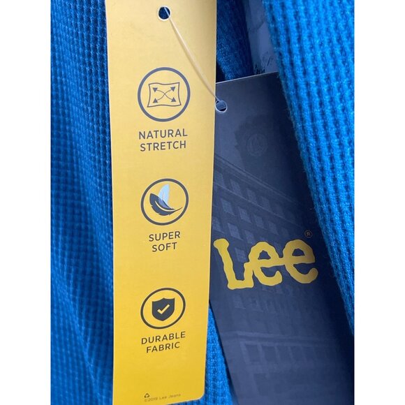 Lee Mens Long-Sleeve Henley Shirt Large Regular Fit Cotton Blend Durable Fabric - Picture 6 of 7